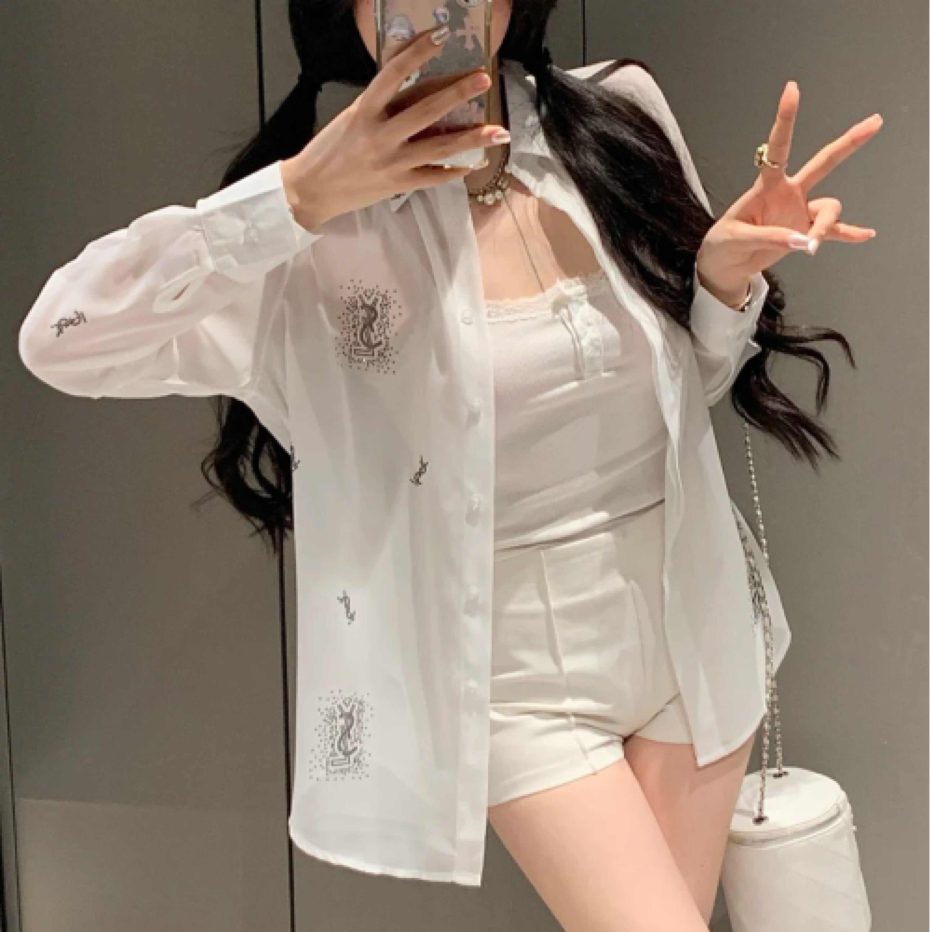 01102# Women's designer long-sleeved shirt