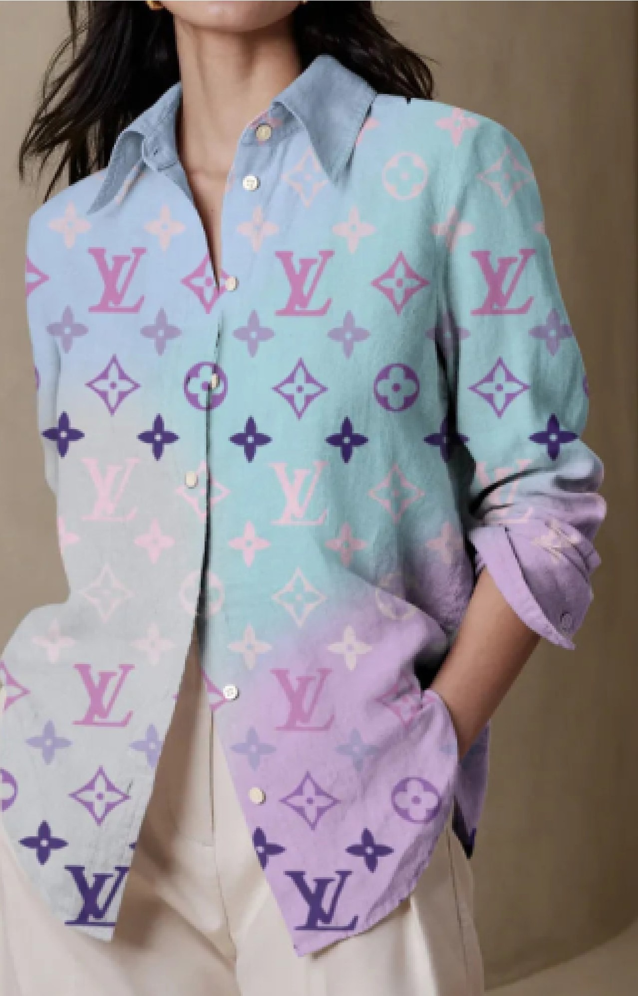 Women's designer long-sleeved shirt
