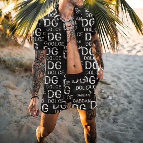 01103# men's short sleeve shorts DESIGNER Ancient Set