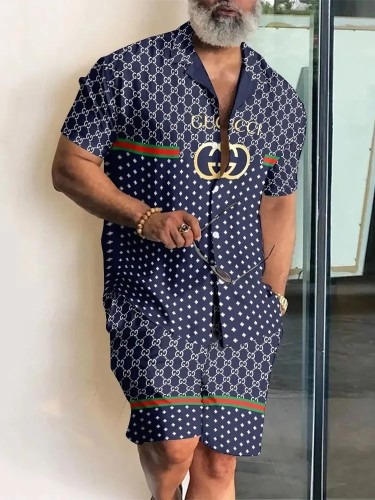 01103# men's short sleeve shorts DESIGNER Ancient Set