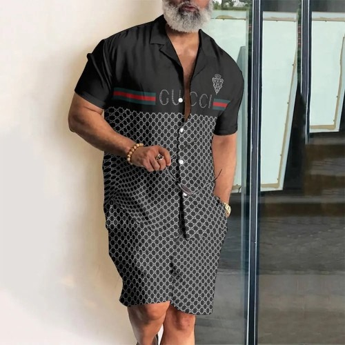 01103# men's short sleeve shorts DESIGNER Ancient Set