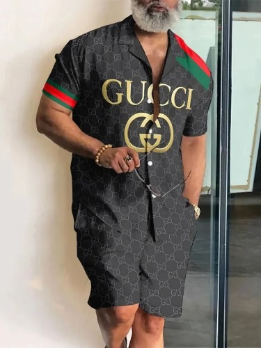 01103# men's short sleeve shorts DESIGNER Ancient Set