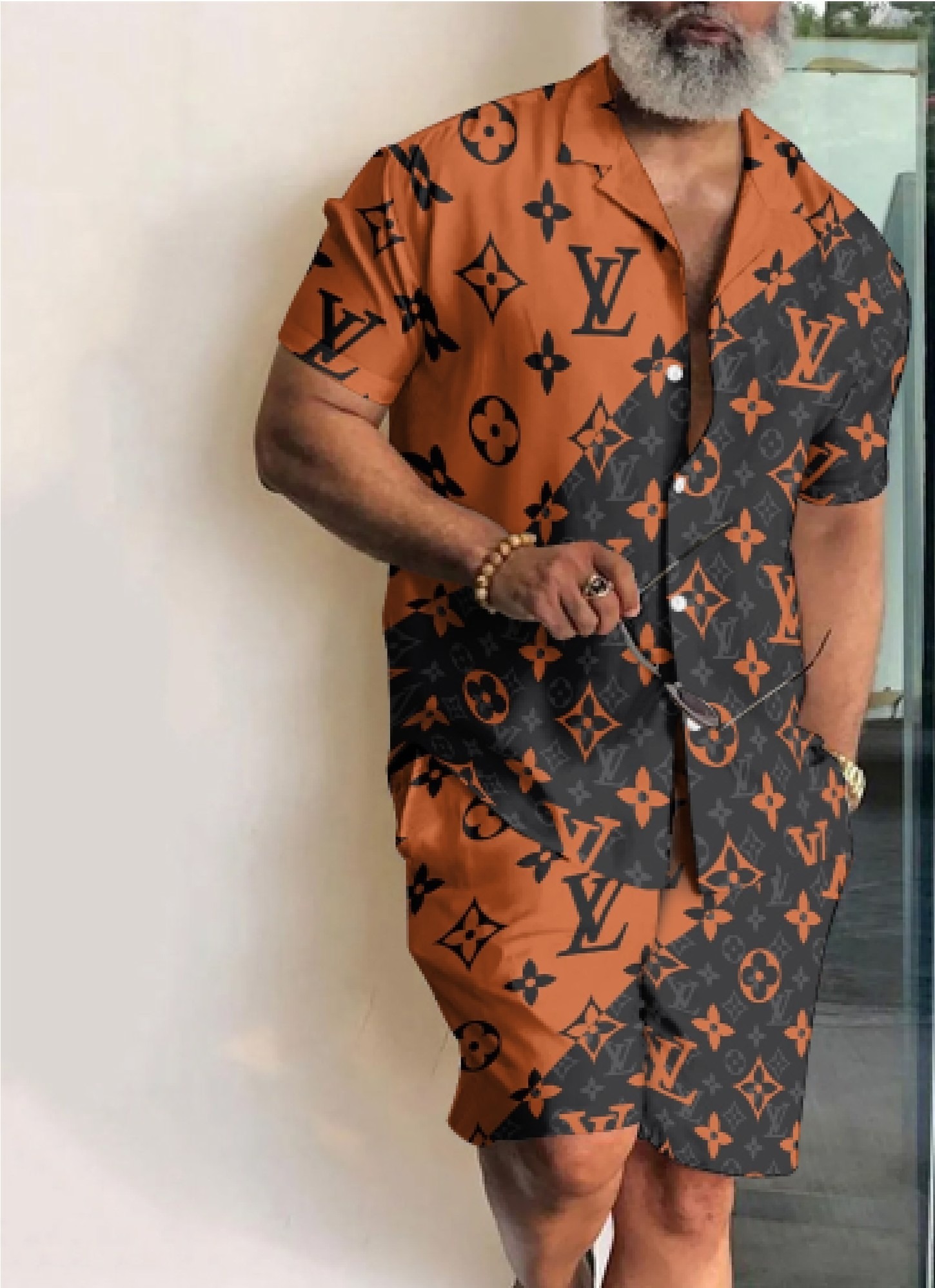 men's short sleeve shorts DESIGNER Ancient Set