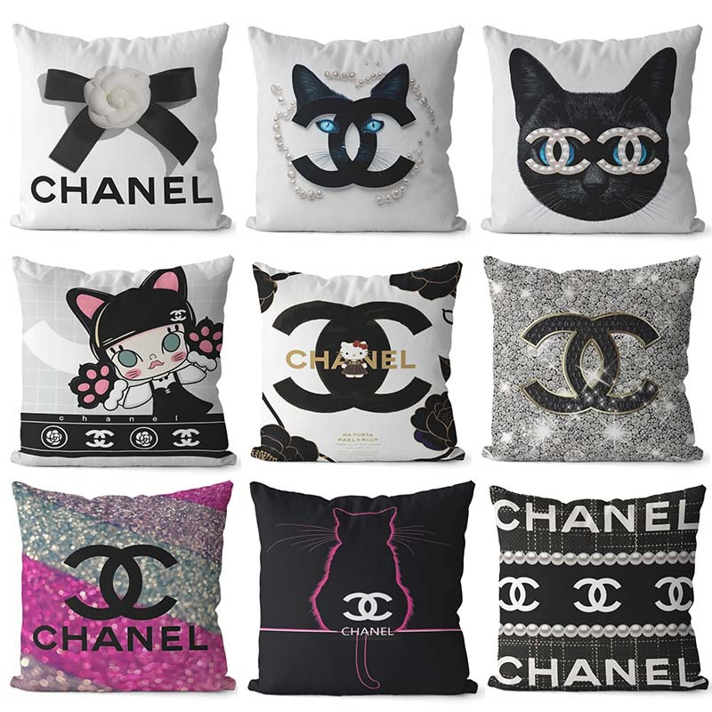 European and American fashion light luxury brands CC Pillowcase Simple Letter Pattern Living Room Sofa Decor Waist Pillow Cushion