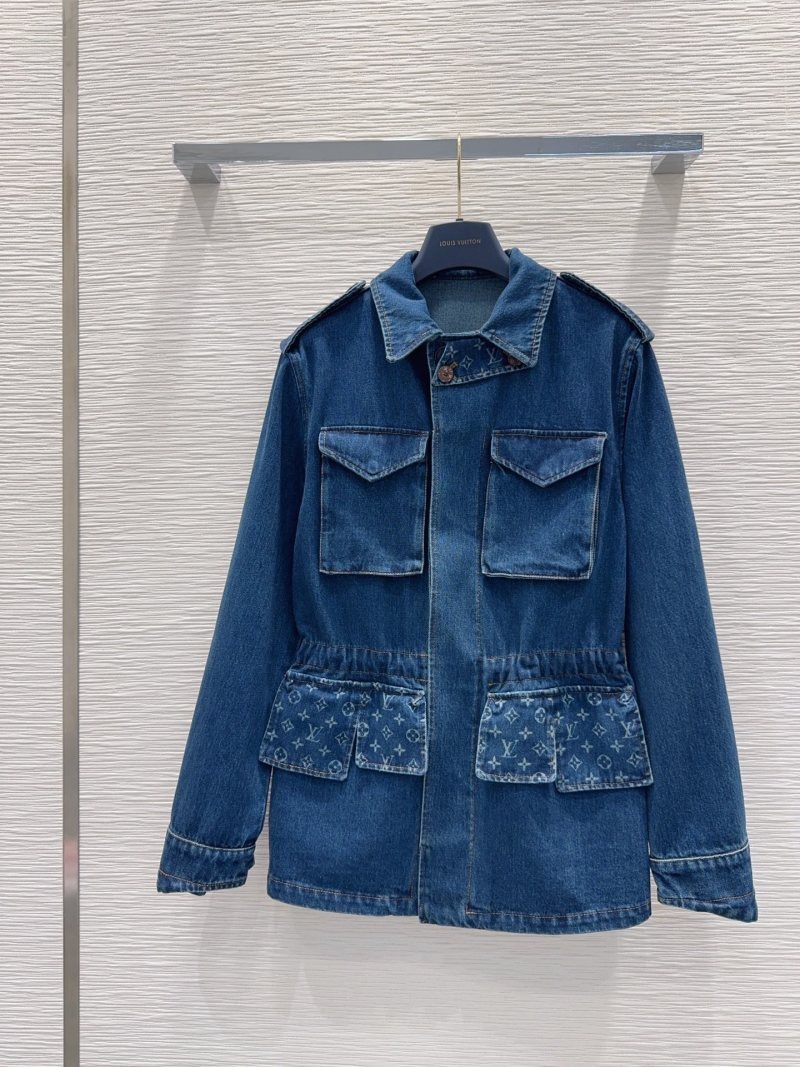 LV Laser denim mid-length jacket