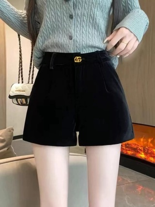 Gucci Black gold velvet shorts