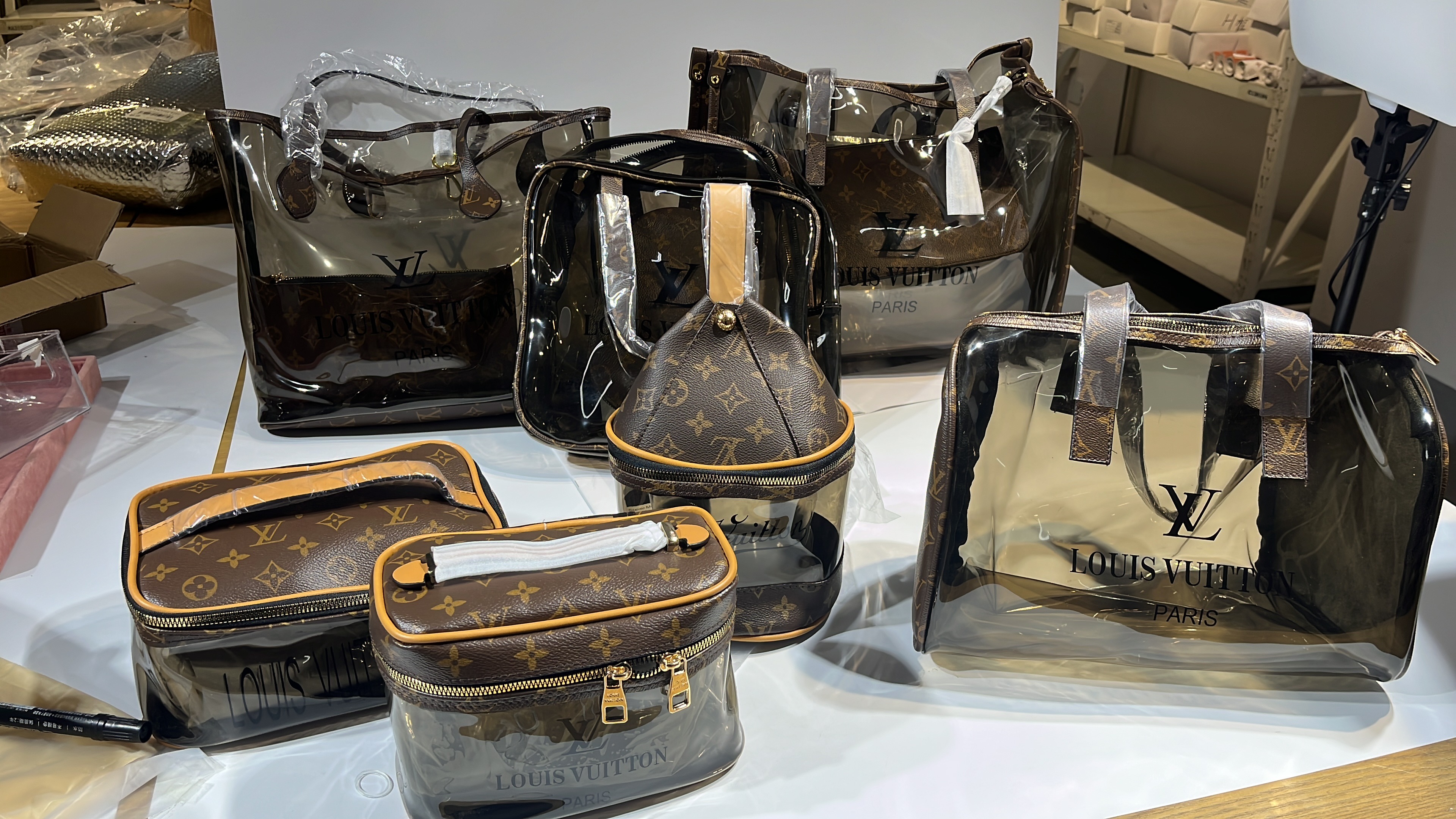 Lv clear make up bag
