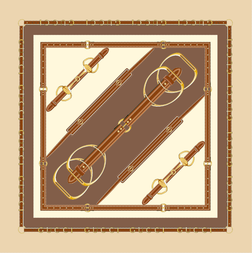 One-sided square silk scarf