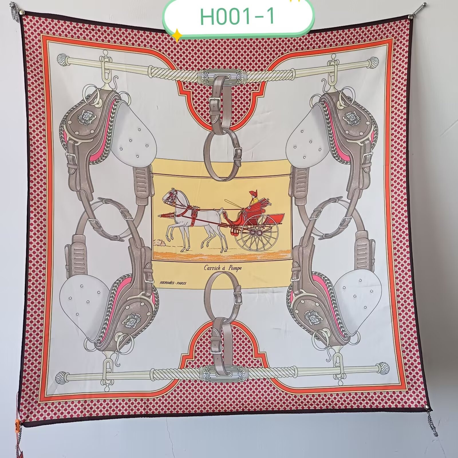 One-sided square silk scarf