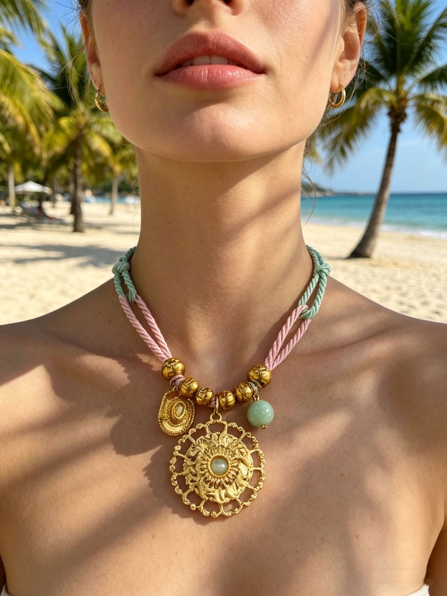 Holiday style cowboy hat boots large size pendant colorful rope element necklace bracelet women