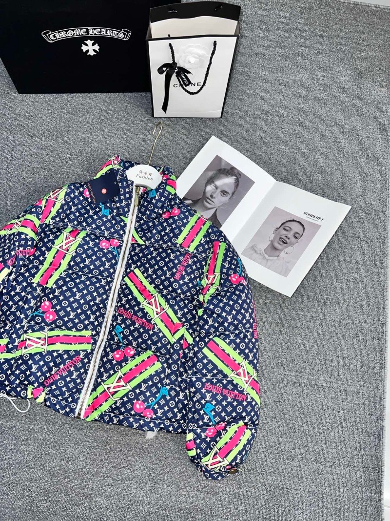 lv Color printed short down jacket