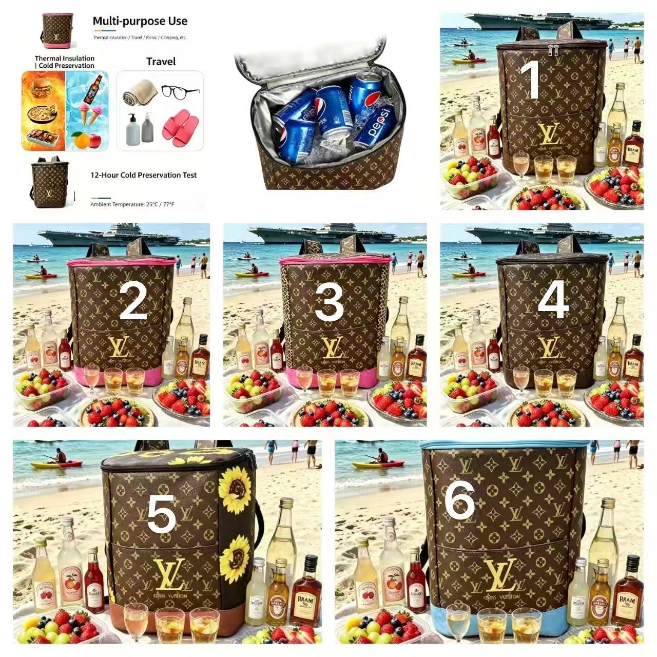 New designer cooler for picnicking and camping ⛺️. It has a large capacity and can hold a lot of beer and cola .