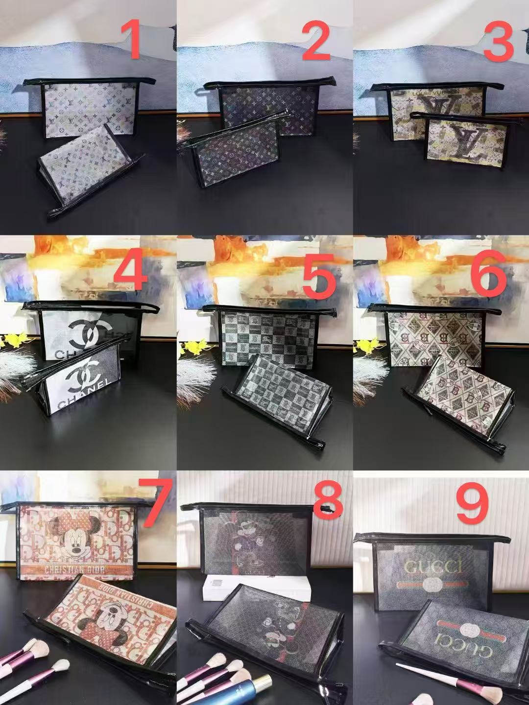 01292# Designer transparent Makeup bag