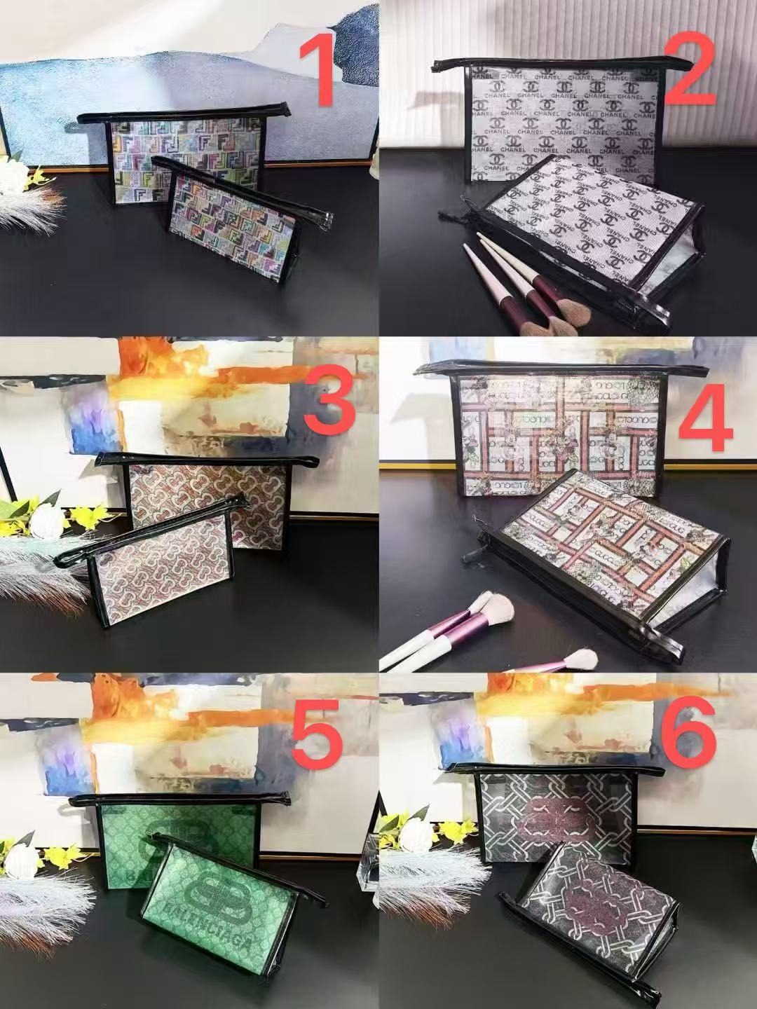 01292# Designer transparent Makeup bag