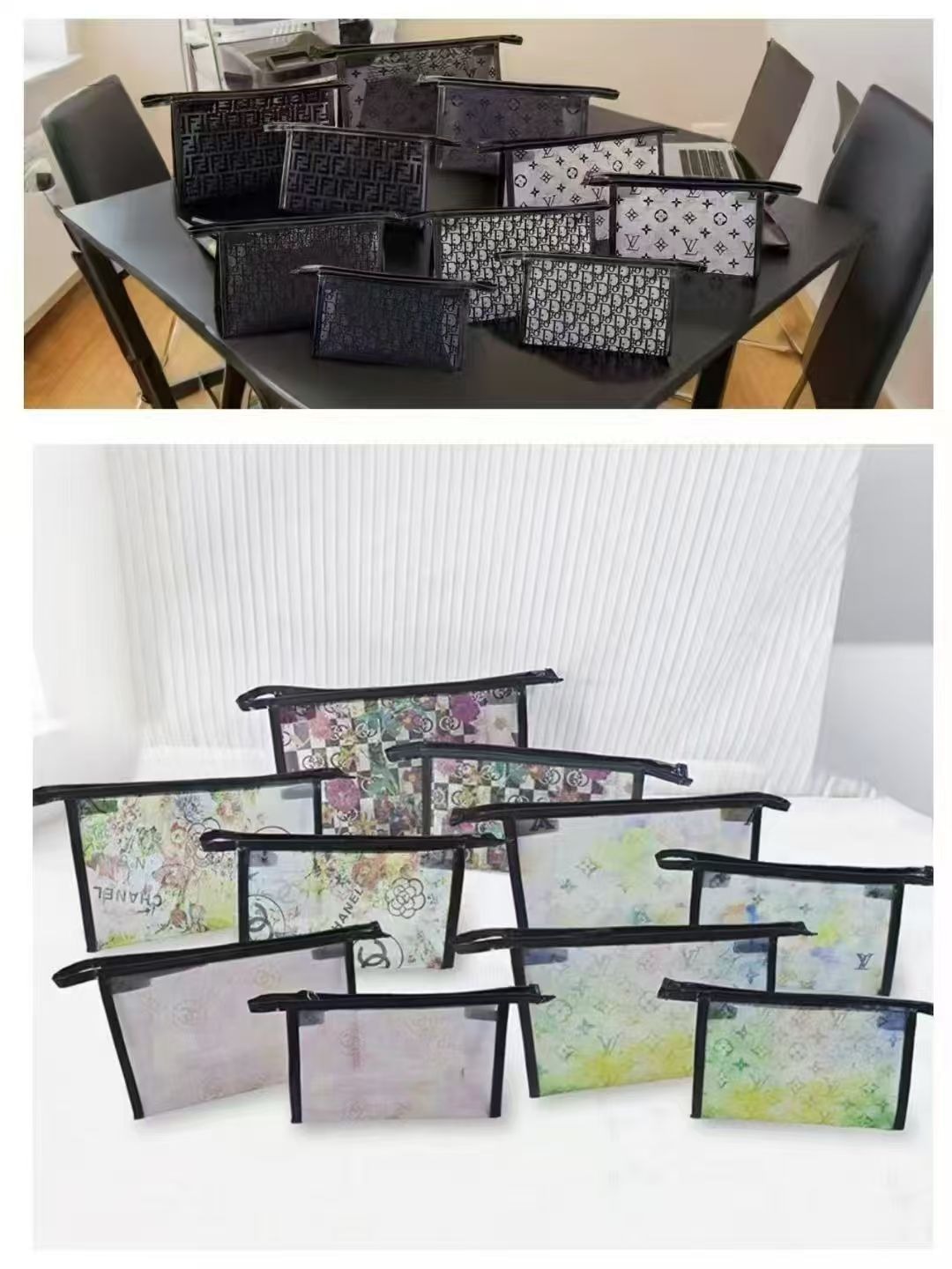 01292# Designer transparent Makeup bag