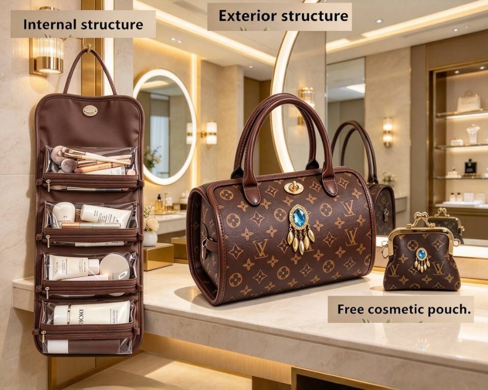 LV Foldable Cosmetic Bag 2-Piece Set
