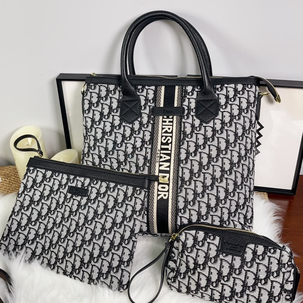 NEW 3 in one purse. Good Cost performance. One laptop bag one big wallet one makeup.