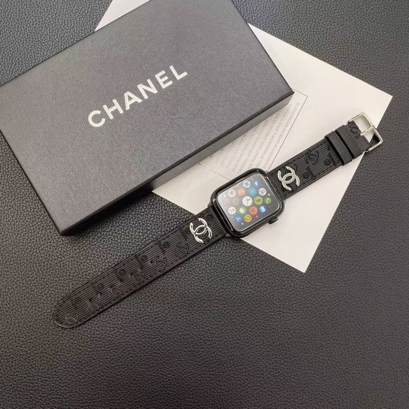 Chanel Double Silver Label Vertical Letter Stamped Watch Band