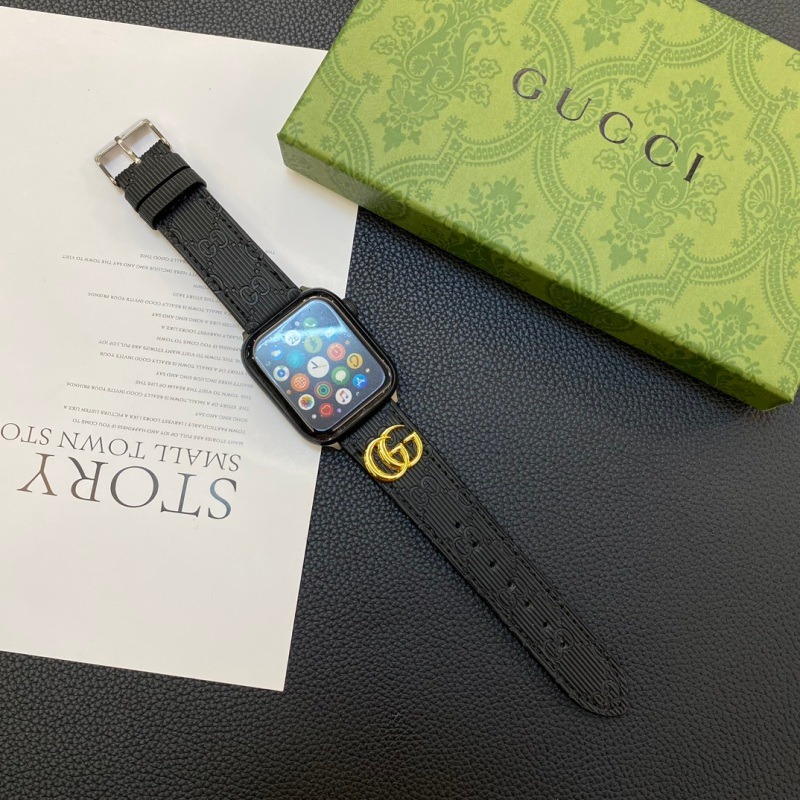 Gucci Gold Label Vertical Embossed Watch Strap