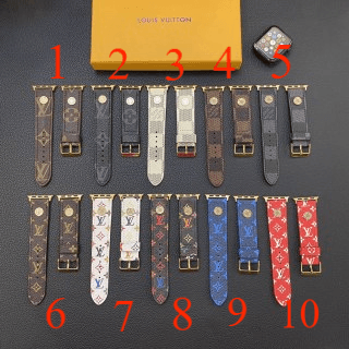 LV Rivet gold buckle watch strap